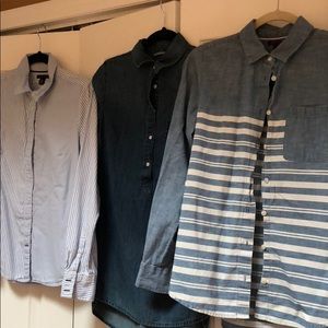 Blue Denim/Chambray/Oxford Button Down Shirts